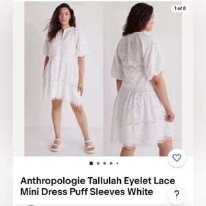 White eyelet Tallulah Anthropologie dress